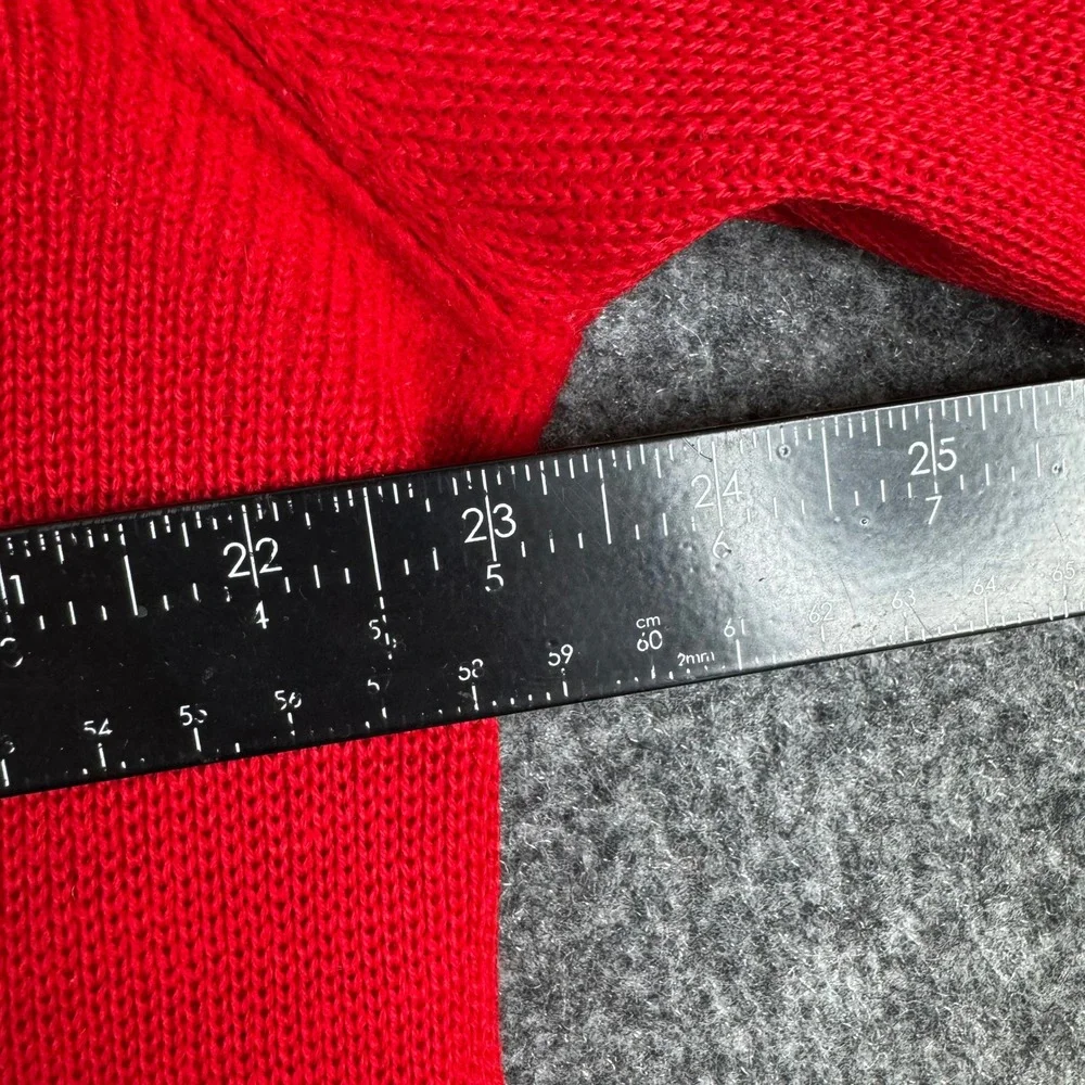 Meister Knit Sweater Mens Size L Red Wool Racing Stripe Crewneck Austria Fair